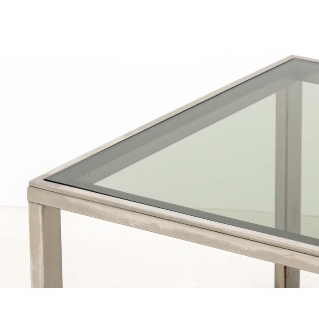 Modern Smoked Glass Top and Metal Coffee Table For Sale In New York - Image 6 of 7