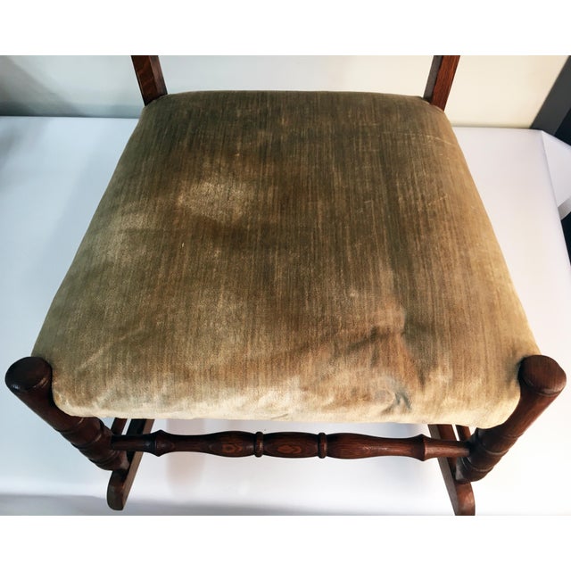 Circa 1900 Carved Oak Cottage Style Rocking Chair | Chairish