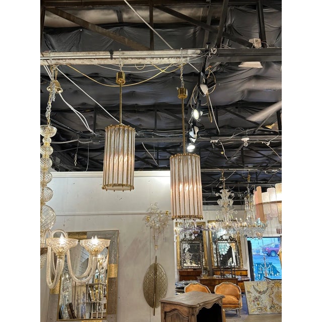 Murano Twist Glass Lantern For Sale - Image 4 of 9