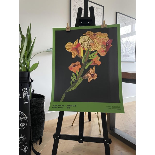 Yellow Flower with Lines 2 from Jonas Wood, 2021, in Very Good conditions. Designed from 2000