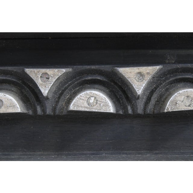 Black Symmetrical Block Pattern Black and White Cement Form For Sale - Image 8 of 13