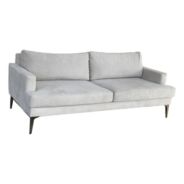 West Elm Andes Sofa in Performance Velvet For Sale
