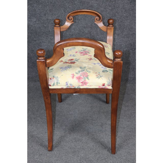 Carved Walnut Italian Biedermeier Style Carved Bench C. 1930's For Sale In Philadelphia - Image 6 of 9
