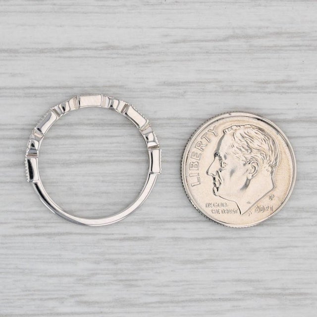 Metal New 0.37ctw Diamond Ring 14k White Gold Size 6.5 Stackable Wedding Band For Sale - Image 7 of 8