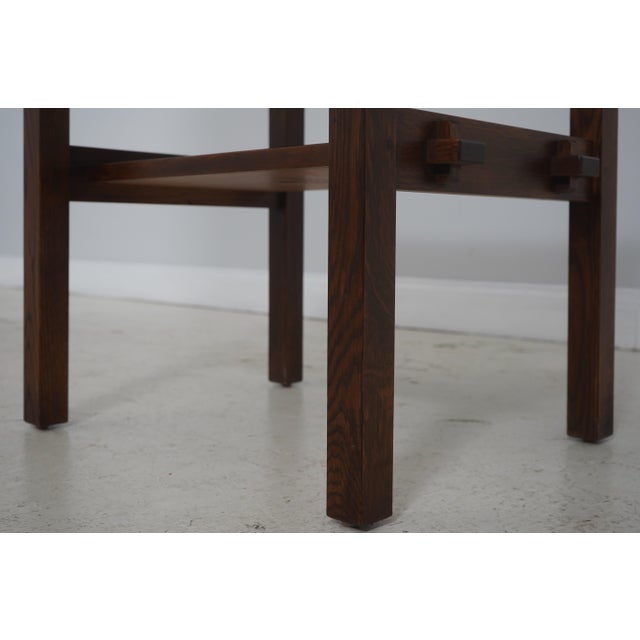 2000 - 2009 Stickley Mission Oak Two-Tier Tile Top End Table For Sale - Image 5 of 16