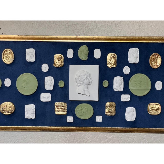 1980s Pair of Vintage Grand Tour Revival Adams Style Gilt & Plaster Intaglio in Giltwood Frames For Sale - Image 5 of 11