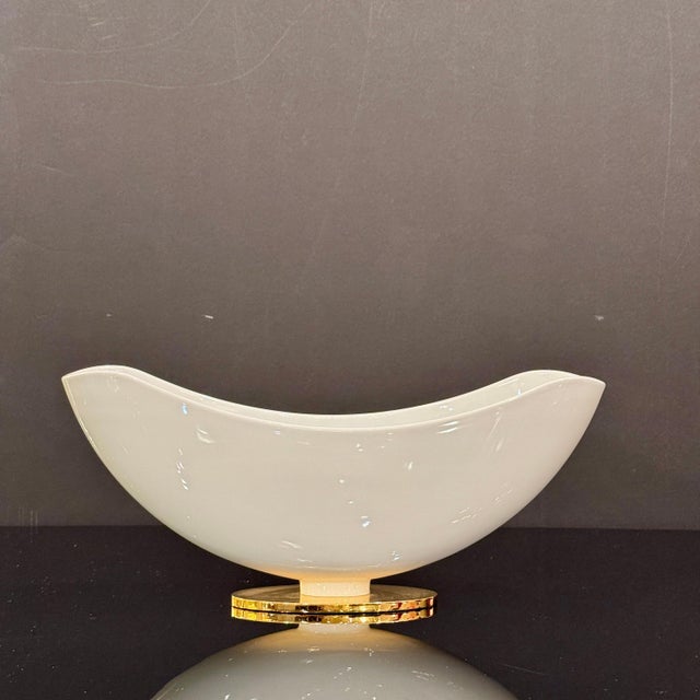 1950s 1950s Pair of KPM Porcelain "Flower Boat" Footed Vases For Sale - Image 5 of 6