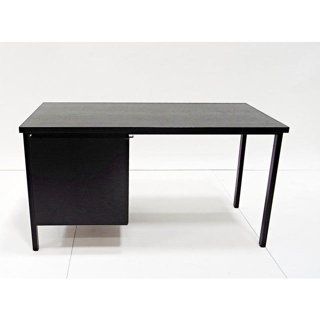 1970s Writing Desk in Black Stained Oak by Herbert Hirche for Christian Holzäpfel KG, Germany, 1960s For Sale - Image 5 of 10