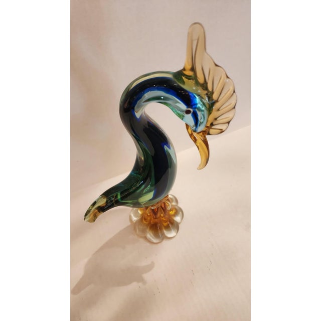 Mid-Century Modern Mid 20th Century Murano Style Crane Sculpture For Sale - Image 3 of 6