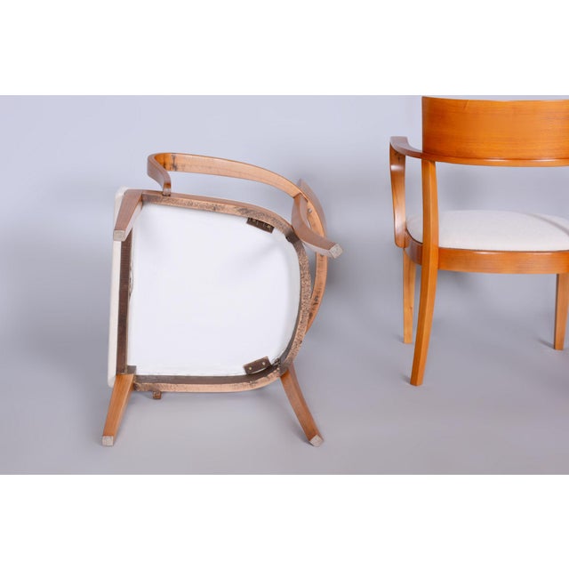 Art Deco Beech Armchairs attributed to Jindrich Halabala for Up Zavody, 1930s, Set of 2 For Sale - Image 11 of 12