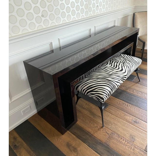 Contemporary John Boone Double Panel Console Two-Tier Wooden Table, 2015 For Sale - Image 9 of 12
