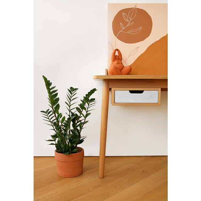 Not Yet Made - Made To Order Slate Grey Metal Gustave Bar Stool in Natural Walnut by Harto For Sale - Image 5 of 7