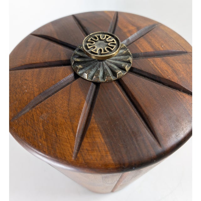 Mid-Century Modern Walnut Ice Bucket or Trash Can by Vermillion For Sale - Image 13 of 13