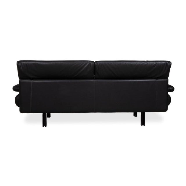Alanda Leather Two-Seater Black Sofa Manual Function by Paolo Piva for B&B Italia C&B Italia For Sale - Image 13 of 15