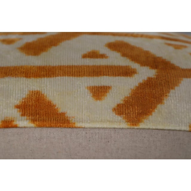 Handmade Light Brown Silk Velvet Throw Pillow & Down Insert For Sale - Image 11 of 12