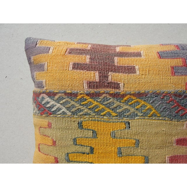 Art Deco Contemporary Pillow Cover Made From Kilim Rug For Sale - Image 3 of 7