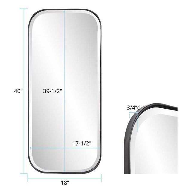 Metal Matte Black Metal Dressing Mirror For Sale - Image 7 of 10