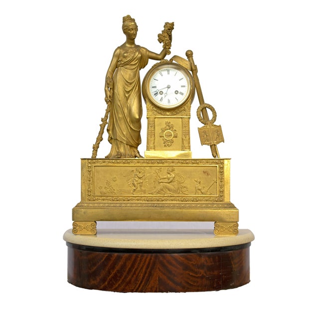 French Gilt Bronze Mantel Clock For Sale - Image 4 of 18