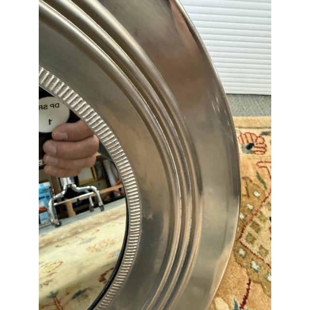 Silver Stainless Steel Ship Porthole Mirror For Sale - Image 8 of 12