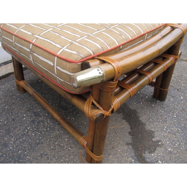 Vintage 1960s Bamboo Ottoman in the Style of Ficks Reed's Far Horizon Line For Sale In New York - Image 6 of 12