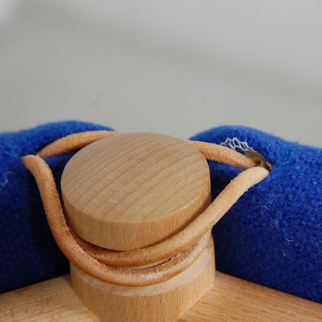 Spoke Back Sofa in Blue Fabric by Børge Mogensen, 1990s For Sale - Image 14 of 18