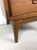 Mid Century Modern Four Drawer Writing Desk With Curved Drawer Fronts and Brass Hardware For Sale - Image 9 of 11