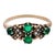 Victorian Late 19th Century Victorian Emerald Seed Pearl 14k Yellow Gold Ring, Size 6.75 For Sale - Image 3 of 6