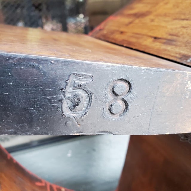 Brown Antique Industrial Wooden Foundry Toothed Cogwheel Gear Mold as Modern Sculpture For Sale - Image 8 of 8