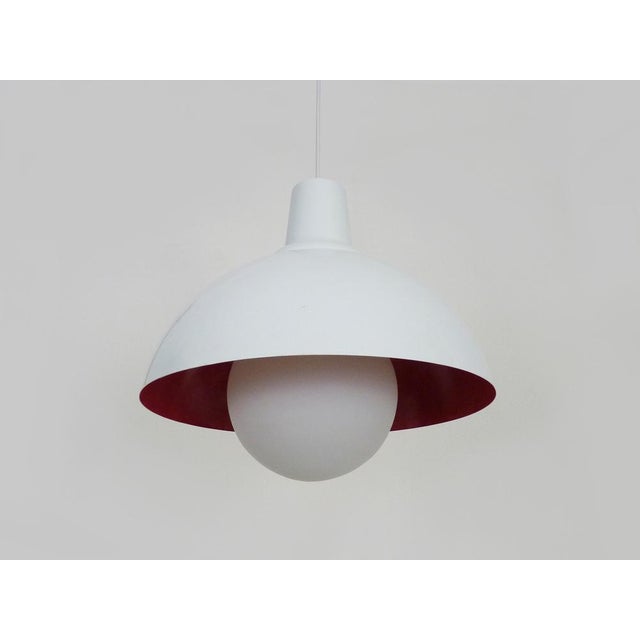 Pendant in White and Red Metal, 1980s For Sale - Image 4 of 9