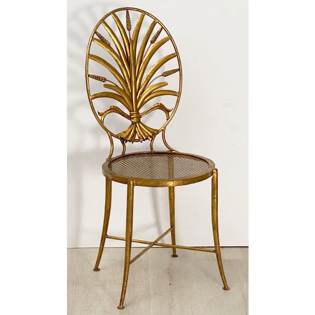 Hollywood Regency Italian Wheat Sheaf Chair by S. Salvadori, Firenze For Sale - Image 3 of 10