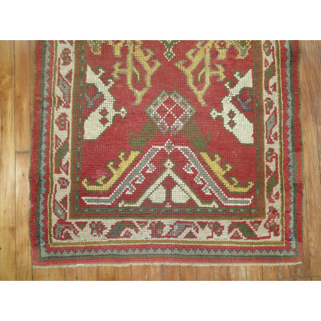 Early 20th Century Early 20th Century Antique Oushak Small Runner - 3'2" x 5' For Sale - Image 5 of 8