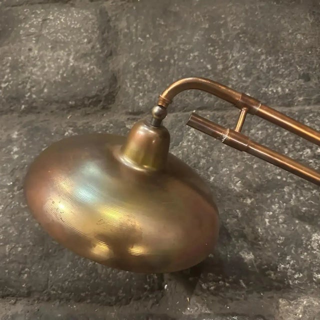Metal A 1950s Industrial Copper Finished Iron Italian Extendable Wall Lamp For Sale - Image 7 of 12