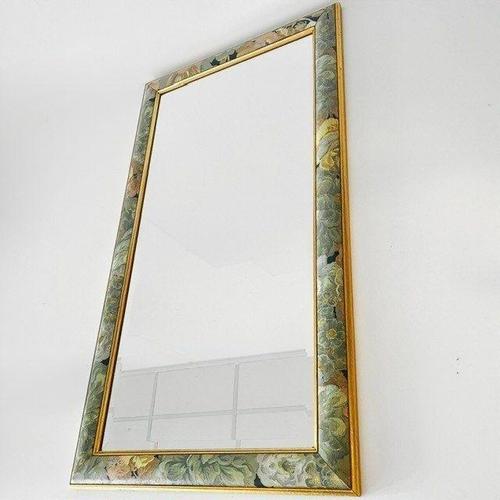 Vintage Danish Boho Wall Mirror with Floral Frame from G&C Bilder, 1980s For Sale - Image 6 of 11