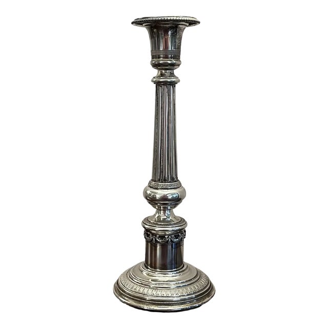Italian Silver Candleholder, 1980s For Sale