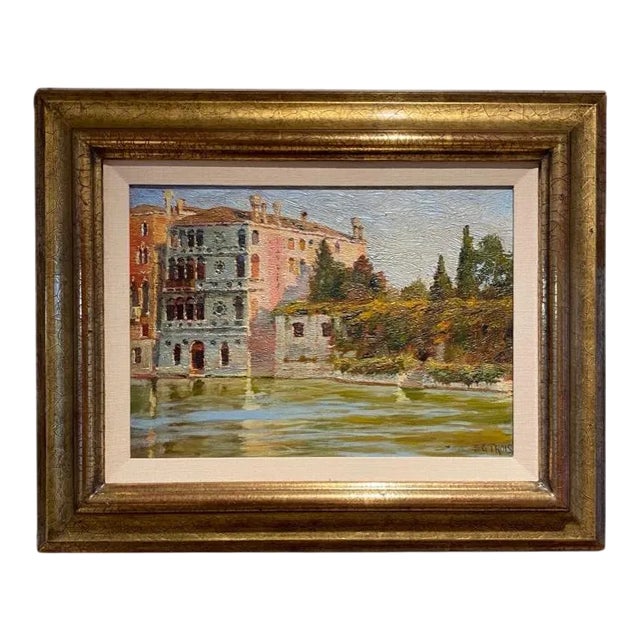 Early 20th Century Italian Landscape Oil Painting, Framed For Sale