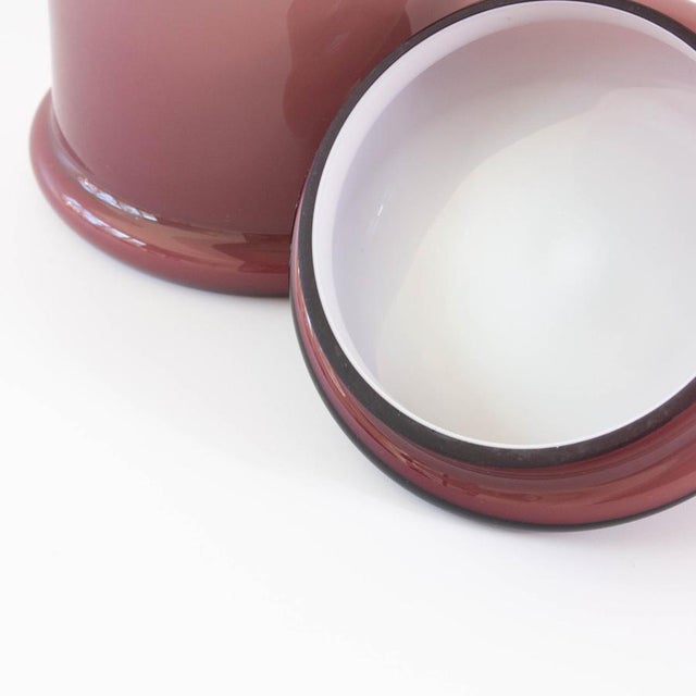 Vintage Portuguese Purple Opaline Glass Jar with Lid, 1960s For Sale - Image 10 of 12