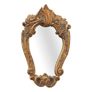 20th Century Small Rococo Style Gilt Mirror, Italy, 1950s For Sale