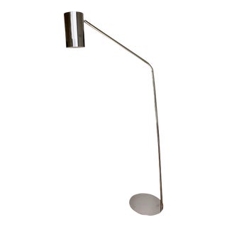 Sleek Mid Century Chrome Floor Lamp For Sale