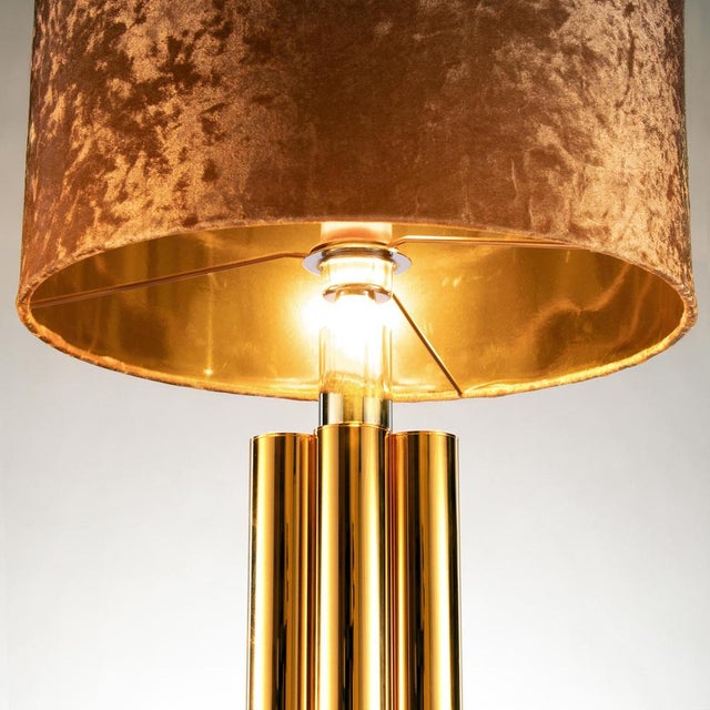 1960s Table Lamp with Golden Tubular Elements by WKR Leuchten, Germany, 1960s For Sale - Image 5 of 8