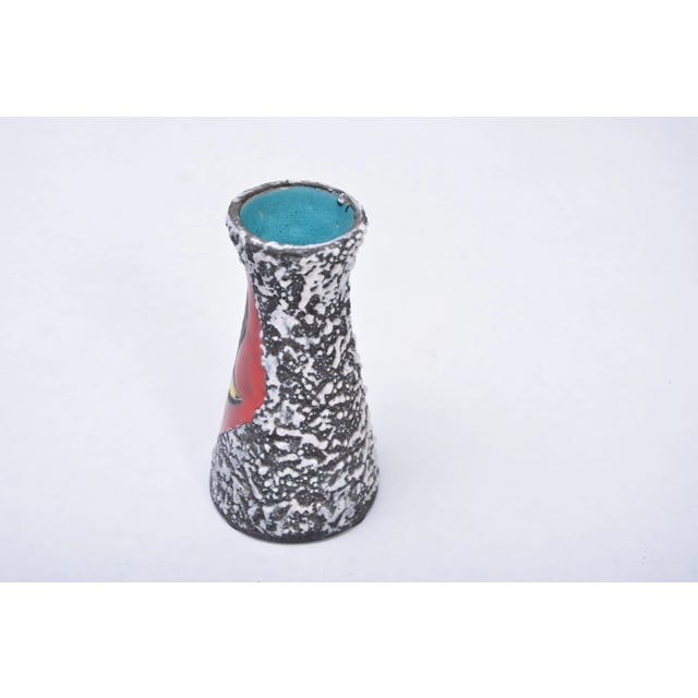 A small Italian Mid Century ceramic vase, made in San Marino. This stunning little vase is decorated with a sgraffito...