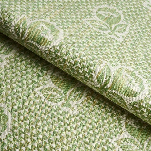 Schumacher Schumacher Fleurette Fabric in Leaf For Sale - Image 4 of 5