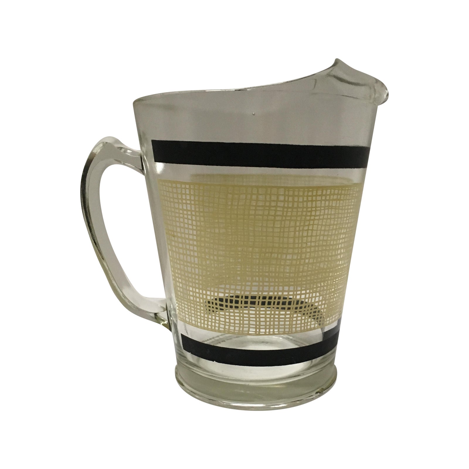 MidCentury Yellow Check Lemonade Pitcher Chairish