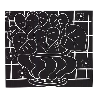 1990 Henri Matisse 'Basket of Begonias' Modernism Black & White France Offset Lithograph For Sale