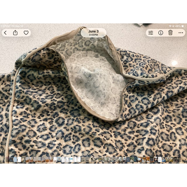 Vintage McGuire Rattan Ottoman in Leopard Print Upholstery For Sale In West Palm - Image 6 of 6