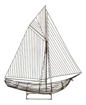 1980s Mid Century Sailboat Ship Sculpture by Curtis Jere