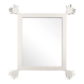 Fleur Home Carnival Vieux Rectangle Mirror in White Dove, 55x67 For Sale