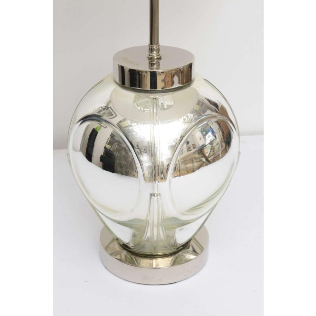 Mid-Century Modern Polished Chrome & Mercury Glass Table Lamp Base For Sale In San Francisco - Image 6 of 10