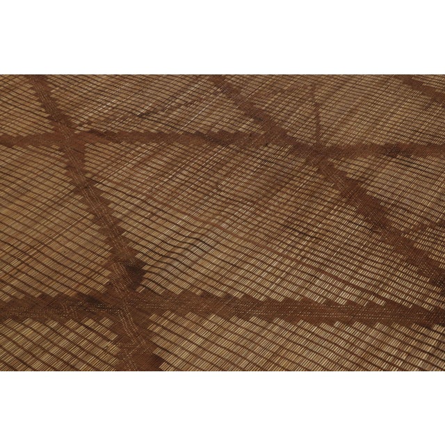 Rug & Kilim Vintage Moroccan Tuareg Runner With Diamond Grid in Beige & Brown - Rug & Kilim For Sale - Image 4 of 10
