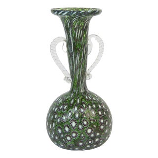 Crystal Millefiori Vase from Fratelli Toso, 1960s For Sale
