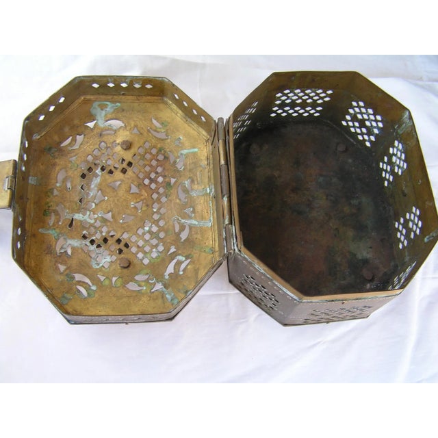 Metal Vintage Large Brass Cricket Box Made in India For Sale - Image 7 of 9